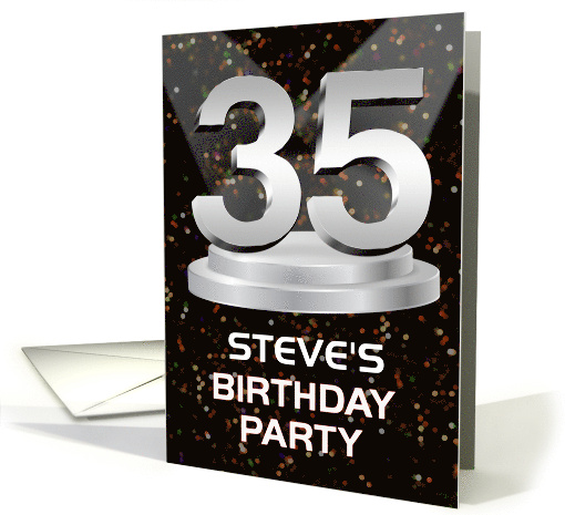 35th Birthday Party Invitation Add A Name Steve Spotlights card