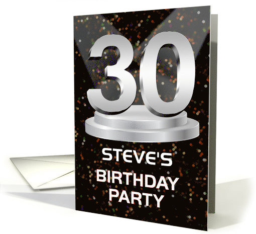 30th Birthday Party Invitation Add A Name Steve Spotlights card