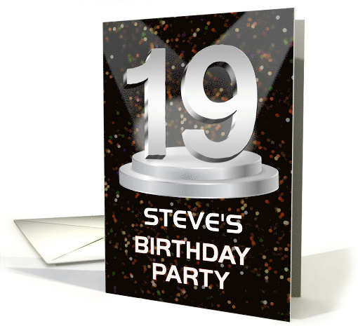 19th Birthday Party Invitation Add A Name Steve Spotlights card