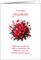 Grandmother Christmas Poinsettias card