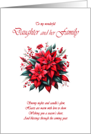 Daughter and her Family Christmas Poinsettias card