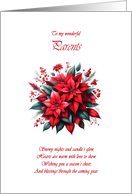 Parents Christmas Poinsettias card