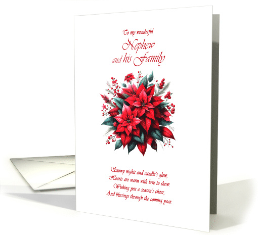 Nephew and his Family Christmas Poinsettias card (1888854)