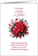Mother and Father Christmas Poinsettias card