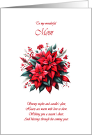 Mom Christmas Poinsettias card