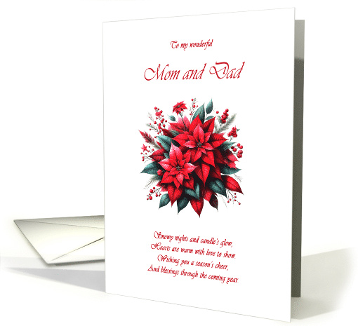 Mom and Dad Christmas Poinsettias card (1888900)
