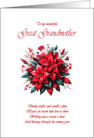 Great Grandmother Christmas Poinsettias card