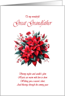 Great Grandfather Christmas Poinsettias card
