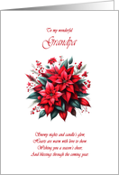 Grandpa Christmas Poinsettias card
