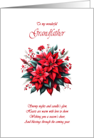 Grandfather Christmas Poinsettias card