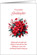 Goddaughter Christmas Poinsettias card