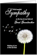 Great Grandmother Sympathy Dandelion Clock card