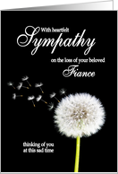Fiance Sympathy Dandelion Clock card