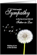 Father in Law Sympathy Dandelion Clock card