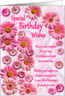 Special Birthday Wishes Pink Daisies card