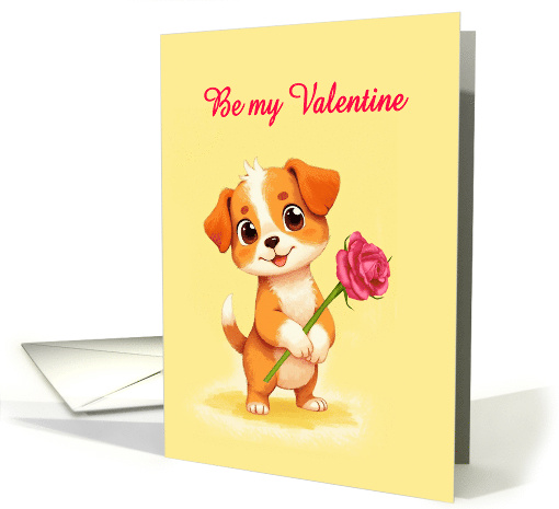 Puppy and Rose Be My Valentine card (1896444)