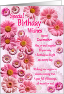 Godmother Special Birthday Wishes Pink Daisies card