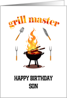 Grill Master Son Birthday card
