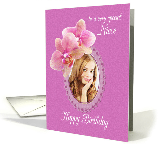 Niece Birthday Orchids Custom Photo card (1913352)
