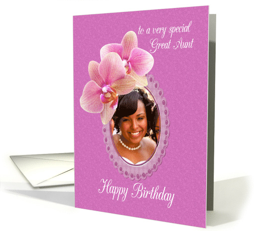 Great Aunt Birthday Orchids Custom Photo card (1913738)