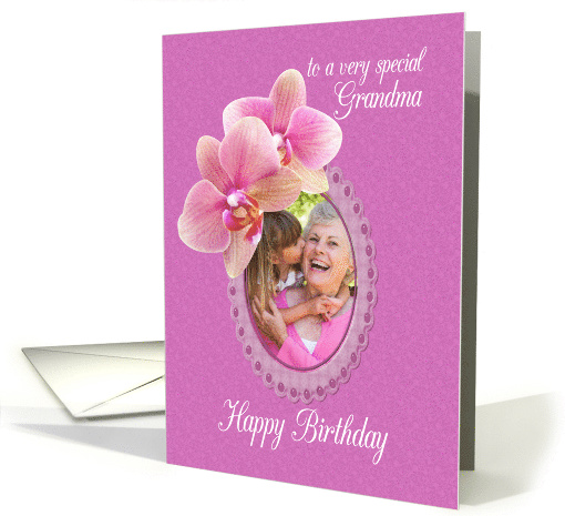 Grandma Birthday Orchids Custom Photo card (1913746)