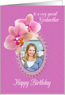 Godmother Birthday Orchids Custom Photo card