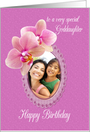 Goddaughter Birthday Orchids Custom Photo card
