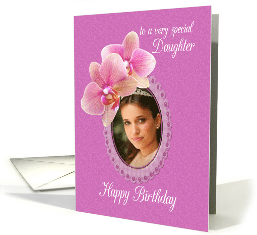 Daughter Birthday Orchids Custom Photo card (1913760)