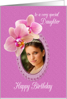 Daughter Birthday Orchids Custom Photo card