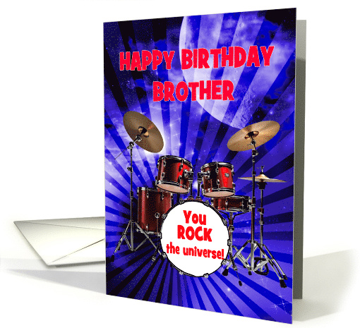 Brother Birthday You Rock Drums card (1922084)