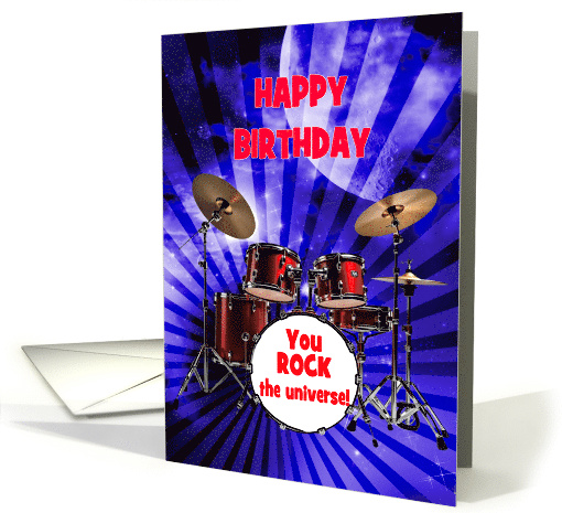 Birthday You Rock Drums card (1922422)