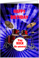 Birthday You Rock Drums card