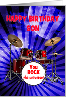 Son Birthday You Rock Drums card