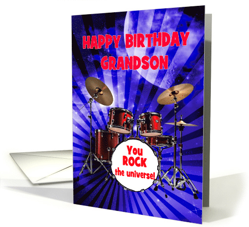 Grandson Birthday You Rock Drums card (1922452)