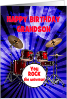 Grandson Birthday You Rock Drums card