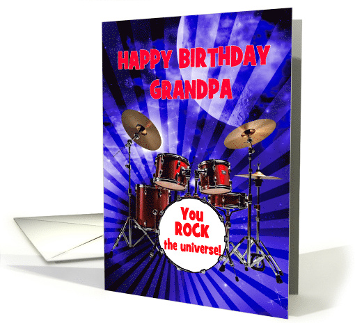 Grandpa Birthday You Rock Drums card (1922456)
