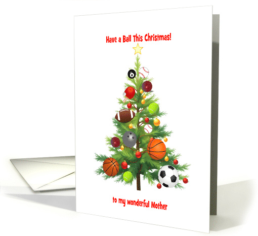Mother Christmas Tree Decorated With Sports Balls card (1939864)