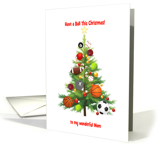 Mom Christmas Tree Decorated With Sports Balls card (1939912)