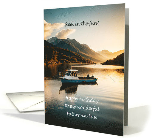 Father in Law Fishing From a Boat Birthday card (1944876)