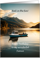 Fiance Fishing From a Boat Birthday card