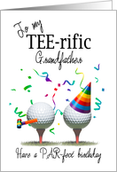 Grandfather Golf Balls on Tees Birthday card