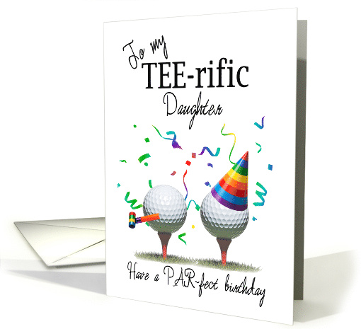 Daughter Golf Balls on Tees Birthday card (1956590)