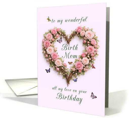 Birth Mom Birthday Roses Heart card (1976022)
