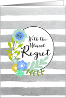 With the Utmost Regret - Wedding Cancellation Announcement card
