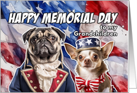 Grandchildren Happy Memorial Day Patriotic Dogs card