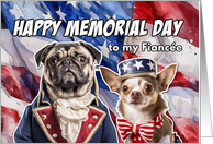 Fiancee Happy Memorial Day Patriotic Dogs card