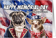 Boyfriend Happy Memorial Day Patriotic Dogs card