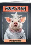 Cancer Free Congrats Star Piglet card