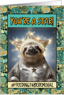 Feeding Tube Removal Congrats Star Sloth card