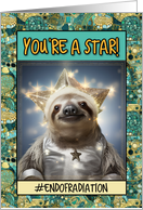 End of Radiation Congratulations Star Sloth card